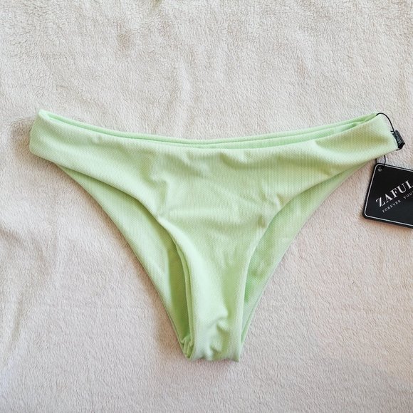 NWT ZAFUL Criss Cross Textured Padded Bikini Mint - Picture 6 of 11